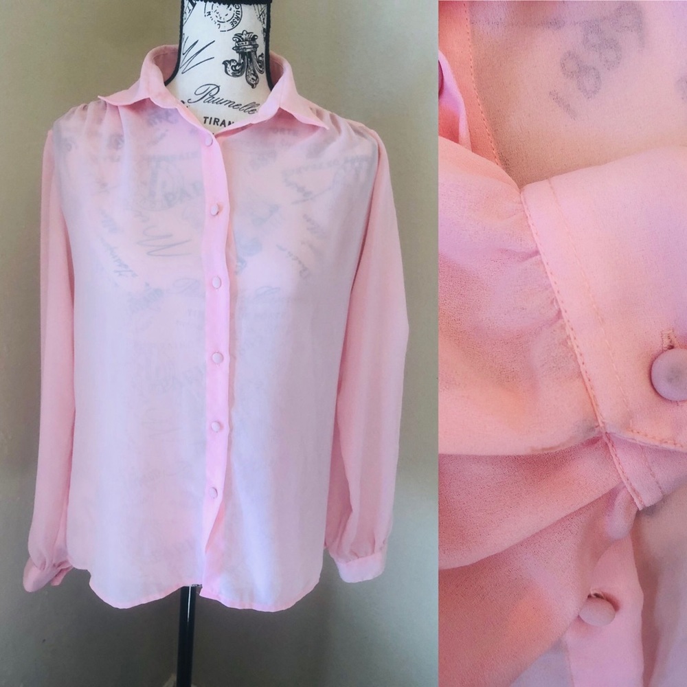 Vintage 80’s, Sheer Blouse, Size m